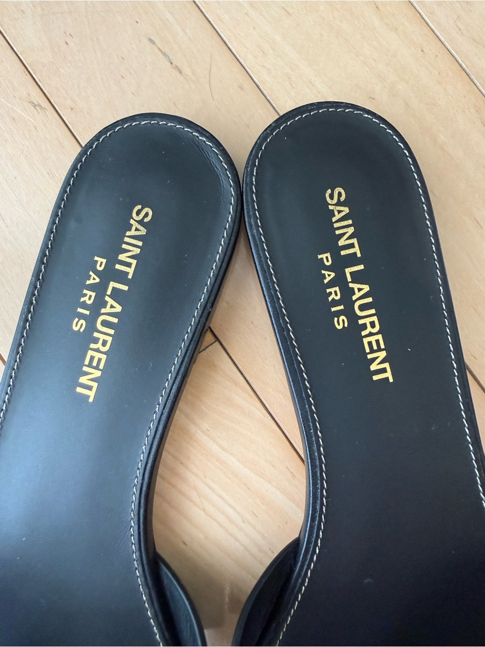 YSL TRIBUTE SANDALS IN SMOOTH LEATHER BLACK US SIZE 7.5 - Picture 11 of 14
